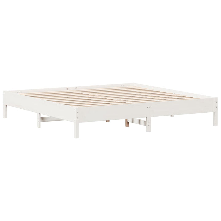 sengeramme uden madras 200x200 cm massivt fyrretræ hvid