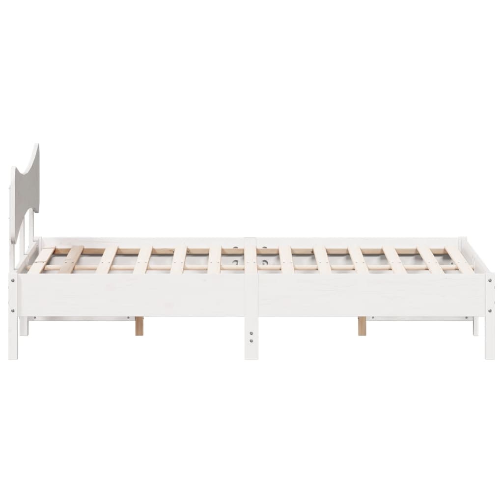 sengeramme uden madras 200x200 cm massivt fyrretræ hvid