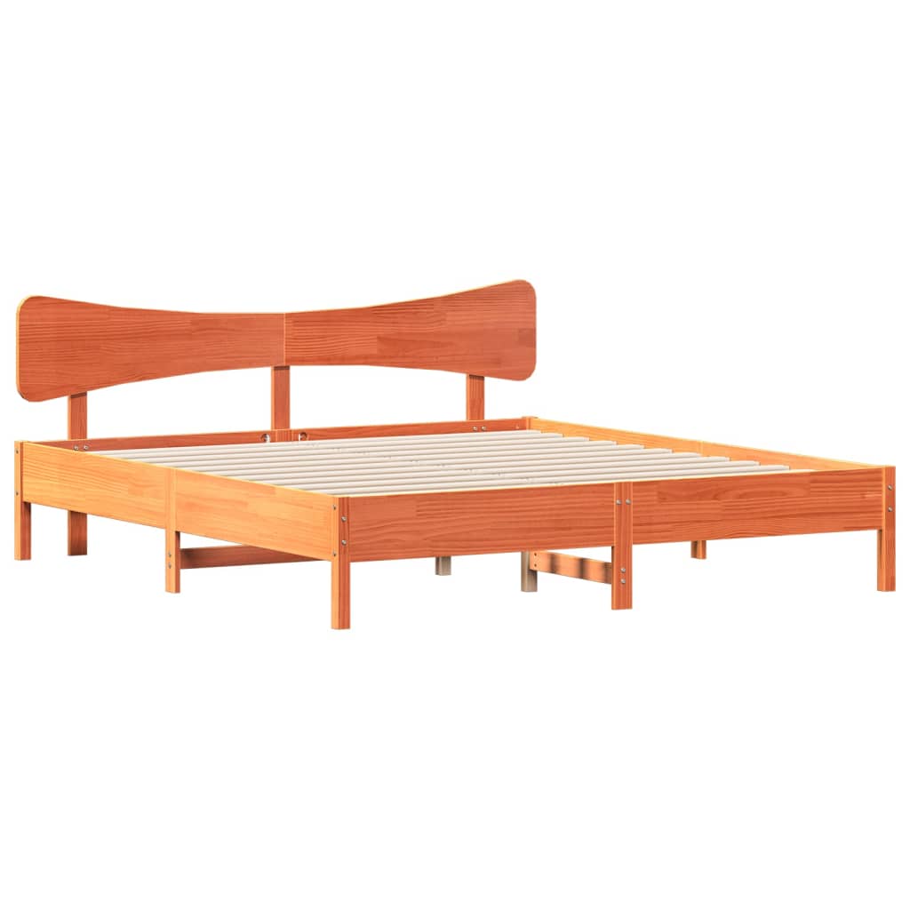 sengeramme uden madras 200x200 cm massivt fyrretræ gyldenbrun