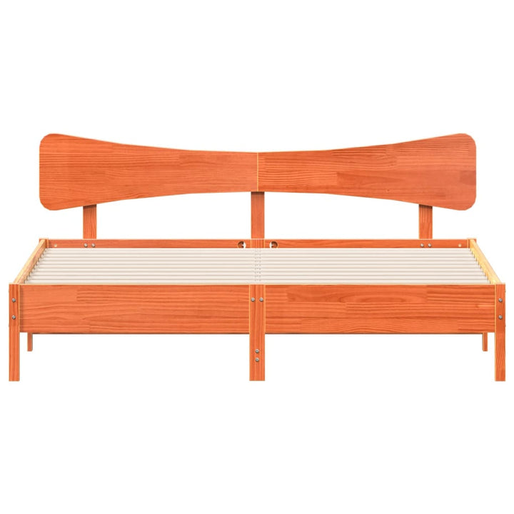 sengeramme uden madras 200x200 cm massivt fyrretræ gyldenbrun
