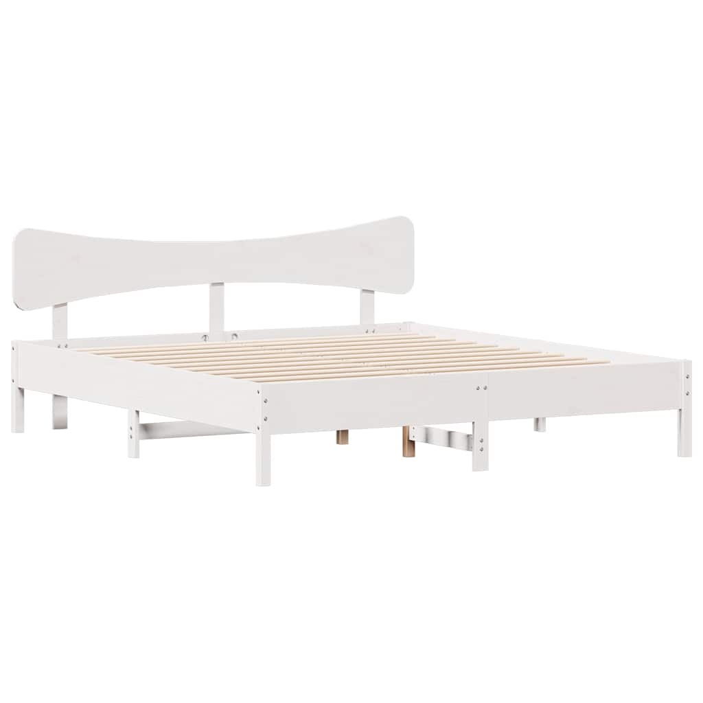 sengeramme uden madras 180x200 cm massivt fyrretræ hvid