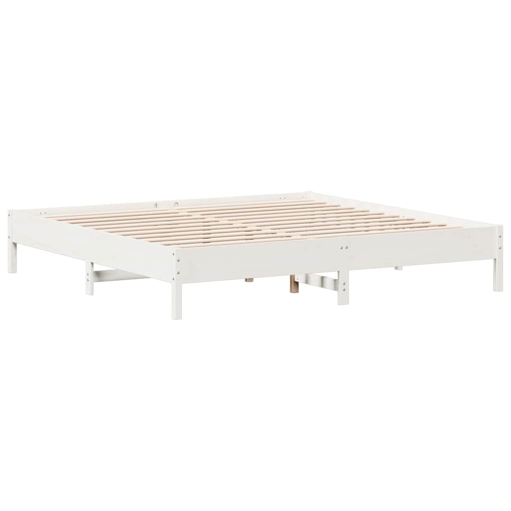 sengeramme uden madras 180x200 cm massivt fyrretræ hvid