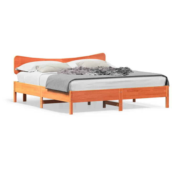 sengeramme uden madras 180x200 cm massivt fyrretræ gyldenbrun