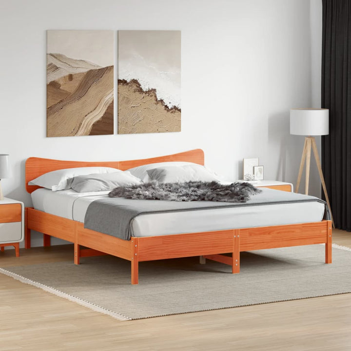 sengeramme uden madras 180x200 cm massivt fyrretræ gyldenbrun