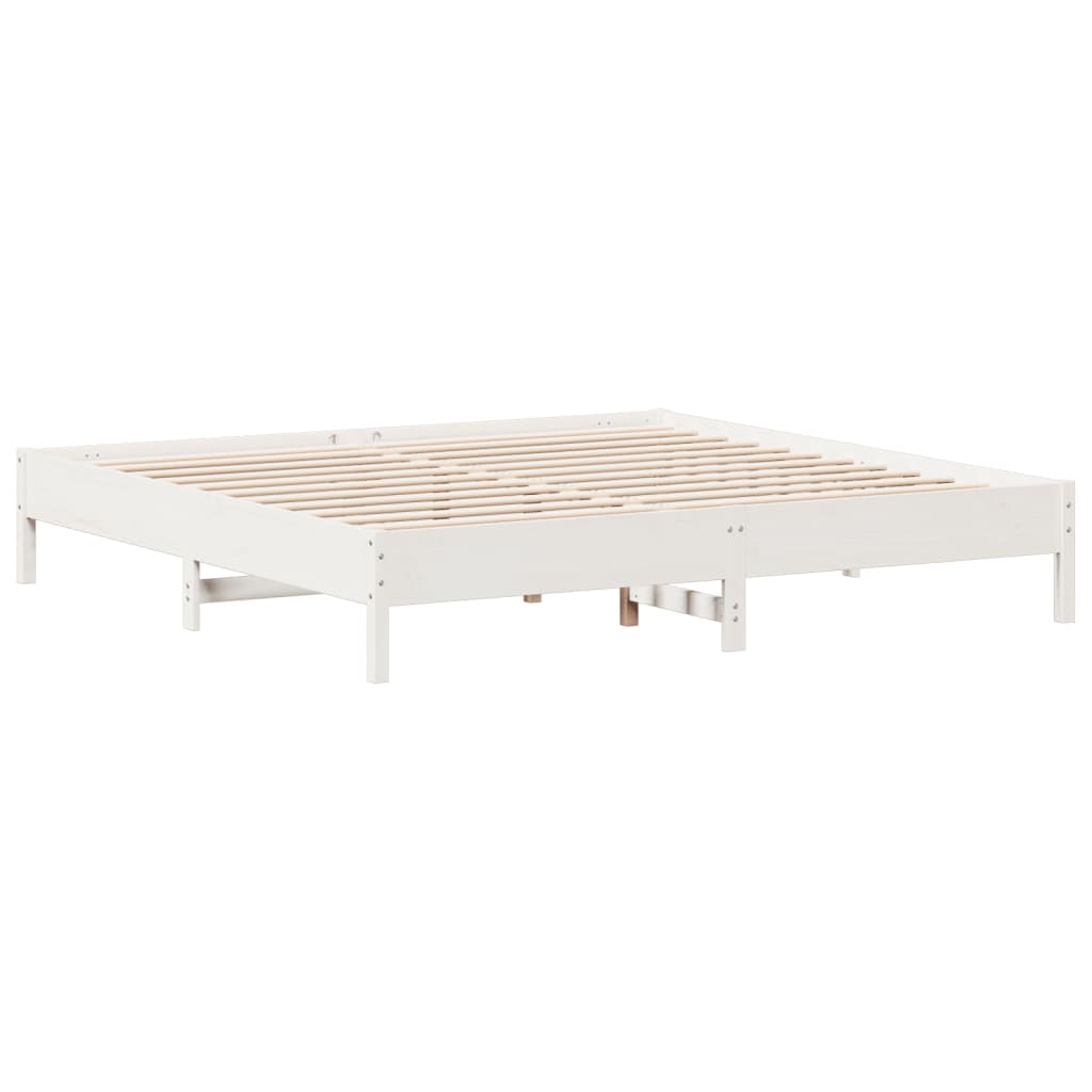sengeramme uden madras 160x200 cm massivt fyrretræ hvid