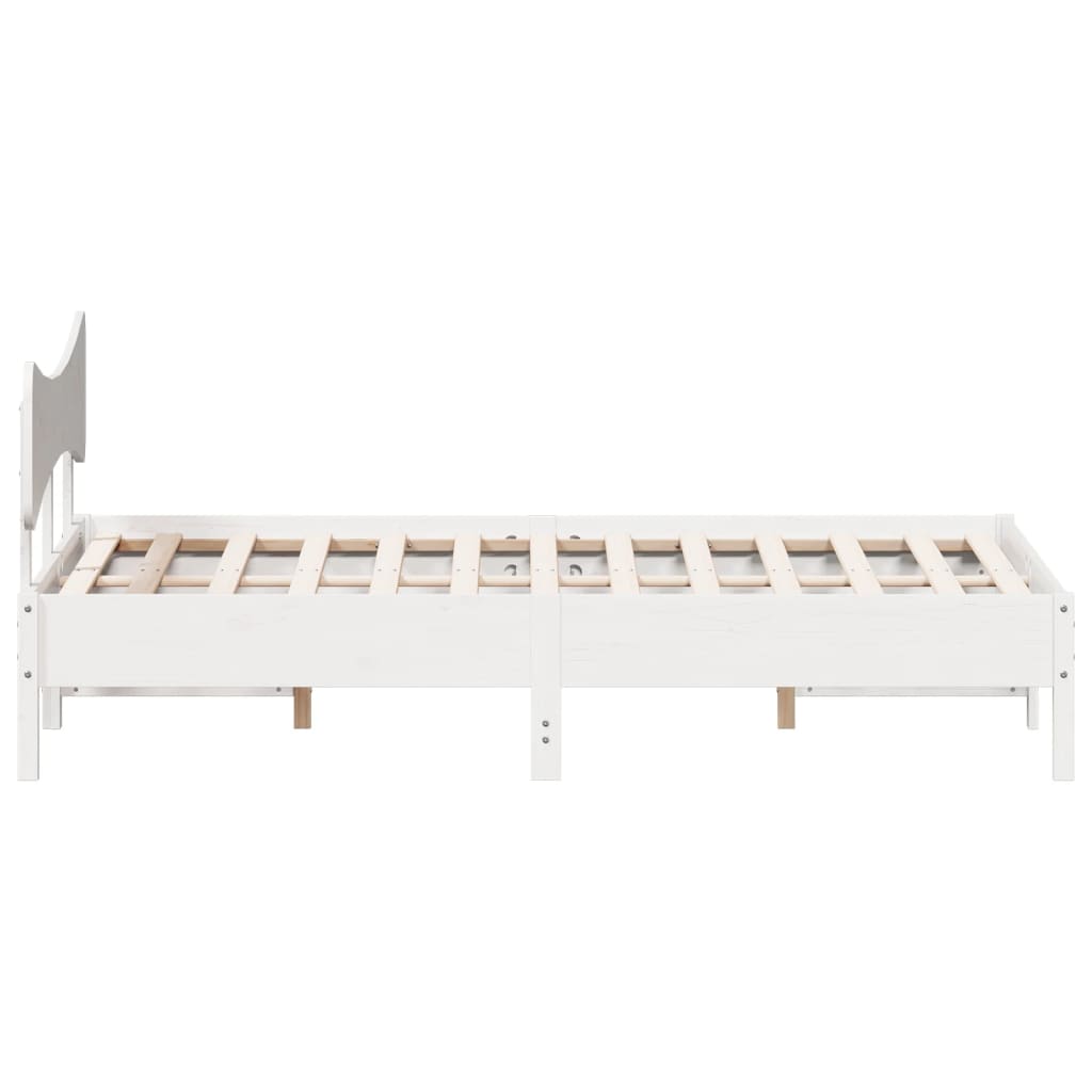 sengeramme uden madras 160x200 cm massivt fyrretræ hvid