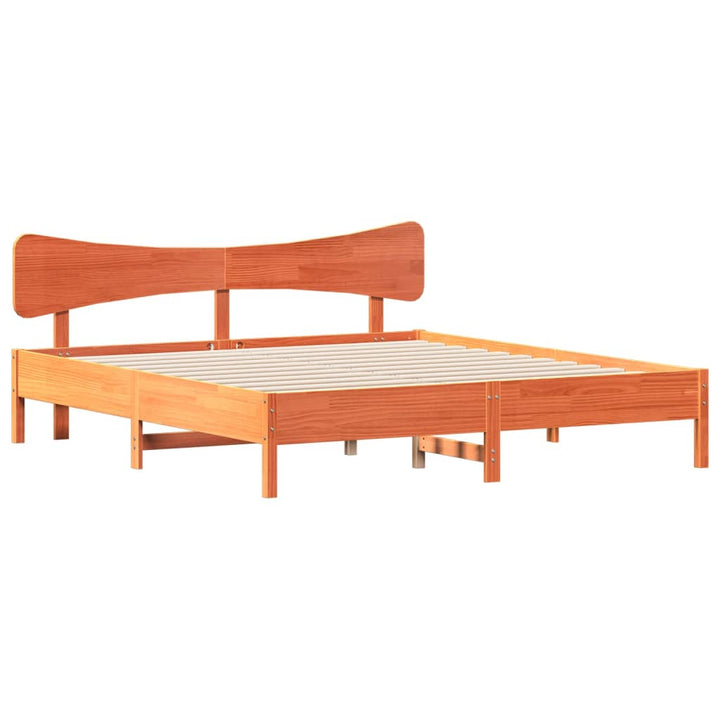 sengeramme uden madras 160x200 cm massivt fyrretræ gyldenbrun