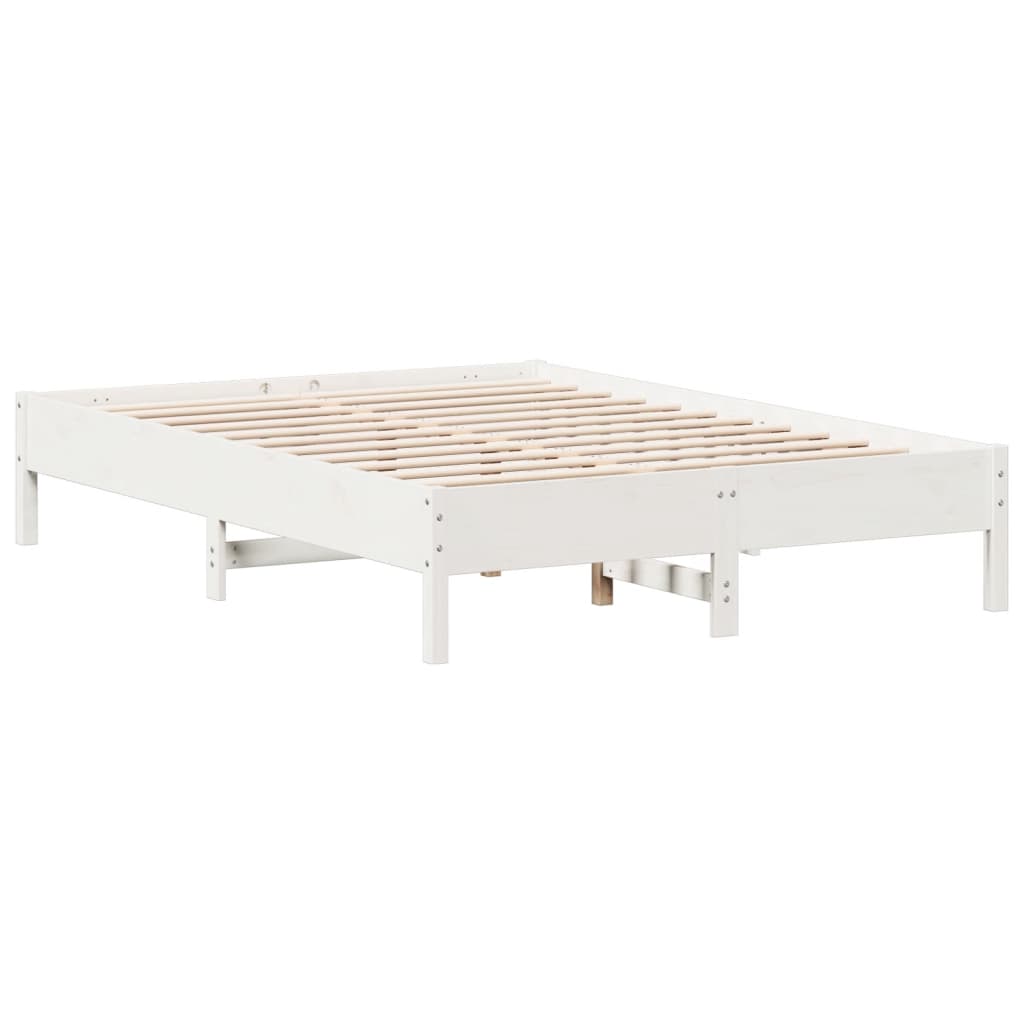 sengeramme uden madras 140x200 cm massivt fyrretræ hvid