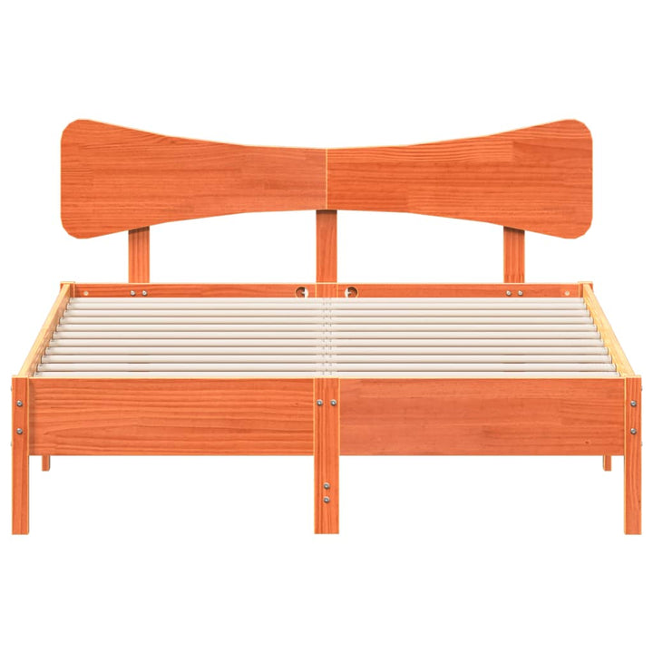 sengeramme uden madras 140x200 cm massivt fyr gyldenbrun