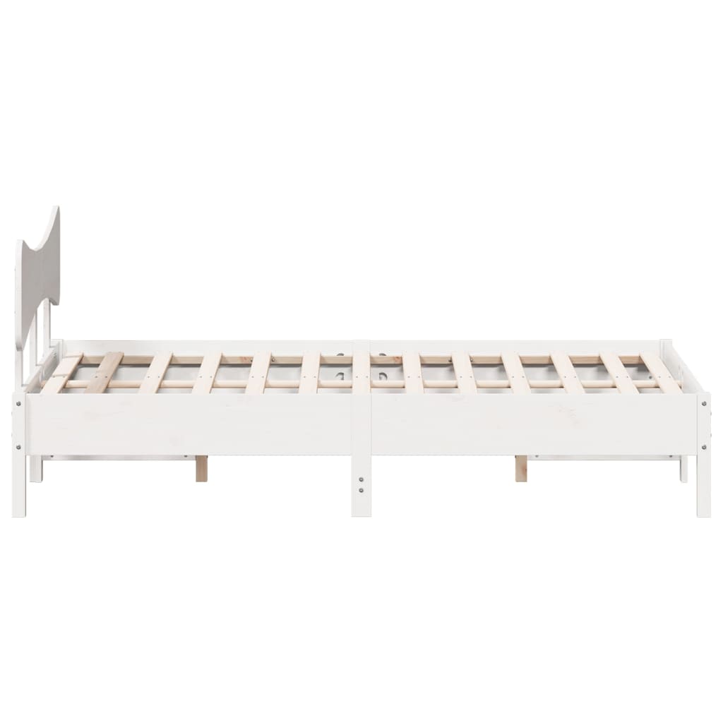 sengeramme uden madras 120x200 cm massivt fyrretræ hvid