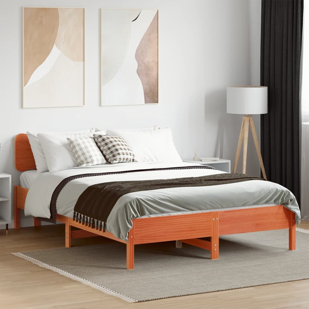 sengeramme uden madras 120x200 cm massivt fyrretræ gyldenbrun