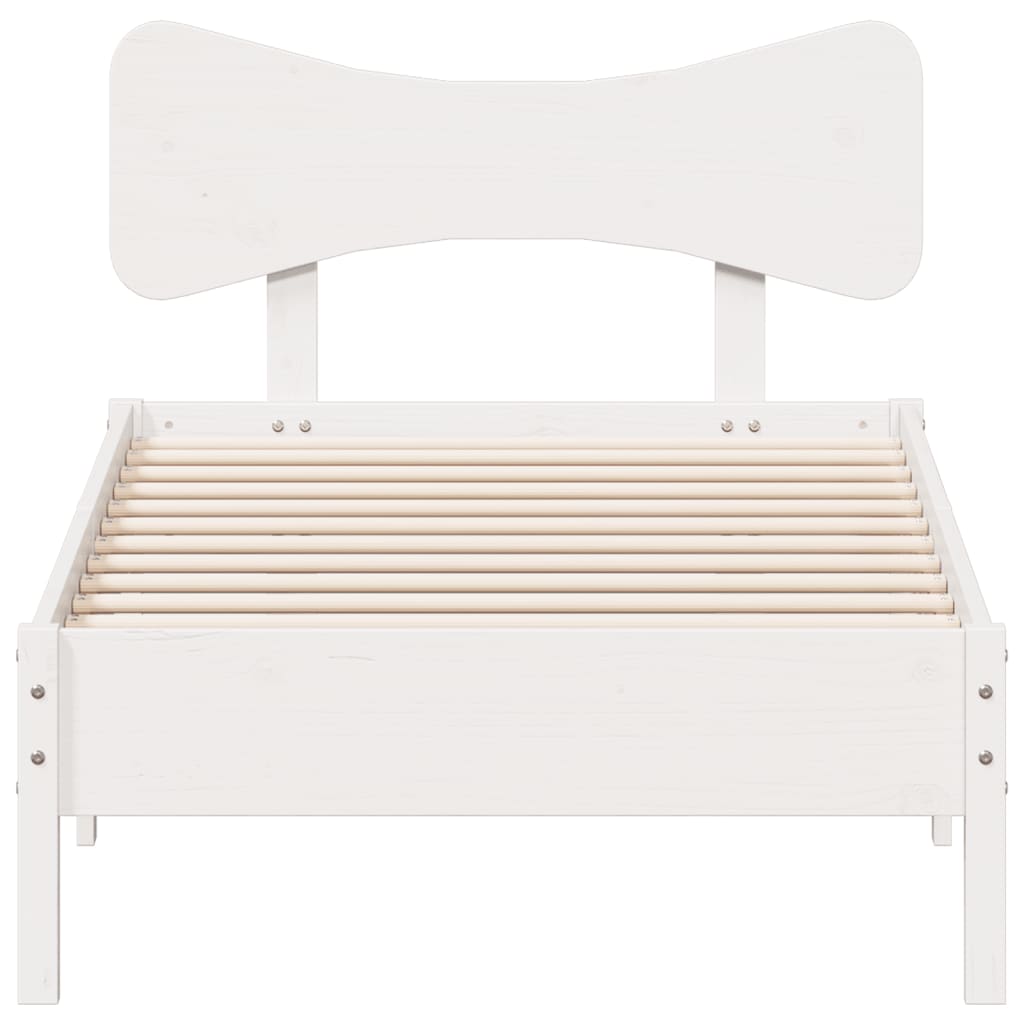 sengeramme uden madras 100x200 cm massivt fyrretræ hvid