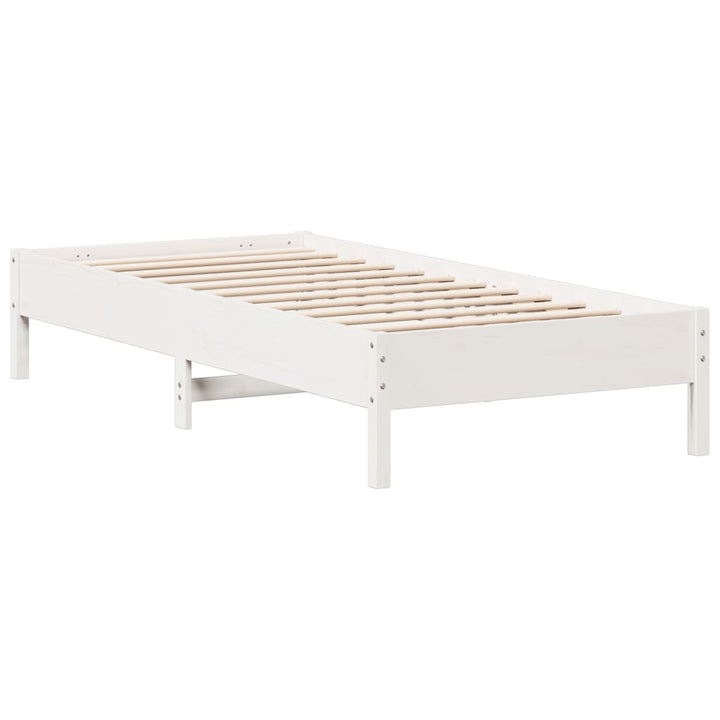 sengeramme uden madras 100x200 cm massivt fyrretræ hvid
