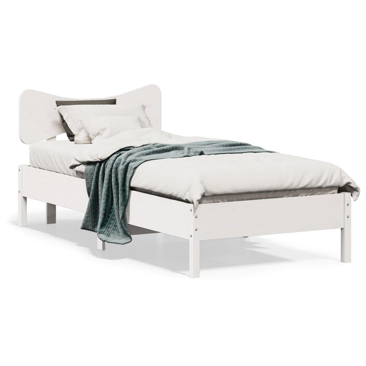 sengeramme uden madras 100x200 cm massivt fyrretræ hvid
