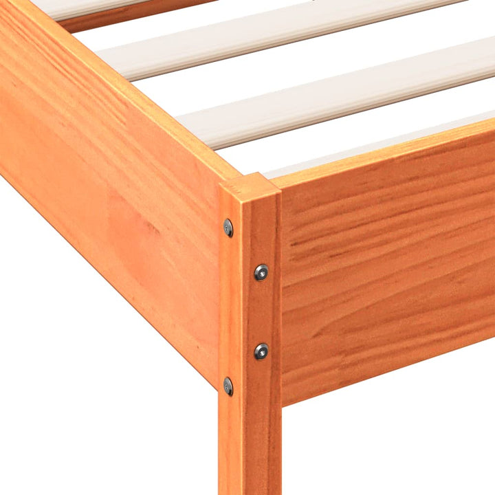 sengeramme uden madras 100x200 cm massivt fyrretræ gyldenbrun