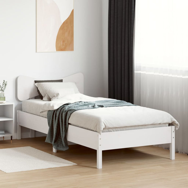 sengeramme uden madras 90x200 cm massivt fyrretræ hvid