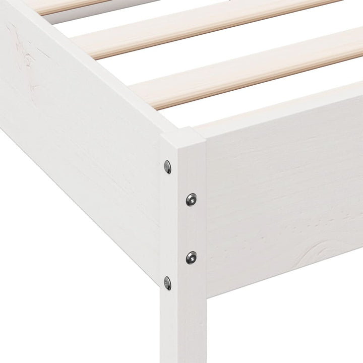 sengeramme uden madras 90x200 cm massivt fyrretræ hvid