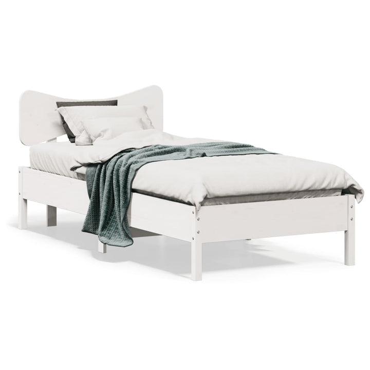 sengeramme uden madras 90x200 cm massivt fyrretræ hvid