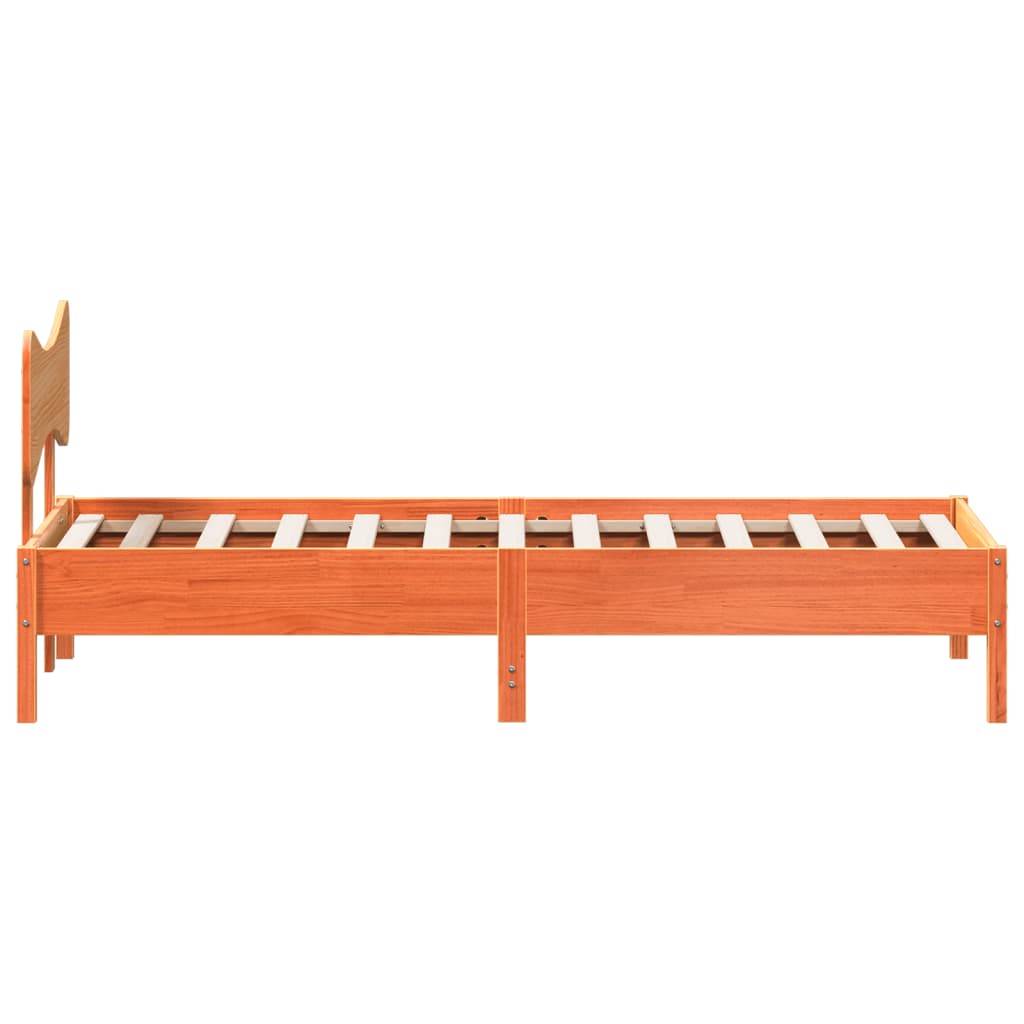 sengeramme uden madras 90x200 cm massivt fyrretræ gyldenbrun