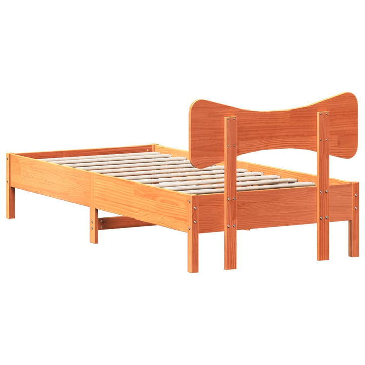 sengeramme uden madras 90x200 cm massivt fyrretræ gyldenbrun