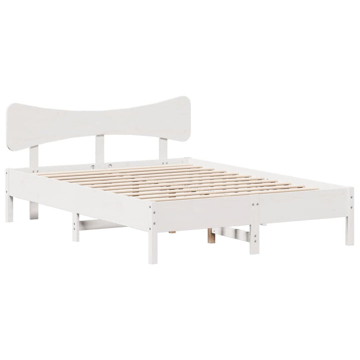 sengeramme uden madras 140x190 cm massivt fyrretræ hvid