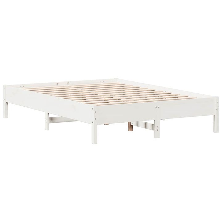 sengeramme uden madras 140x190 cm massivt fyrretræ hvid