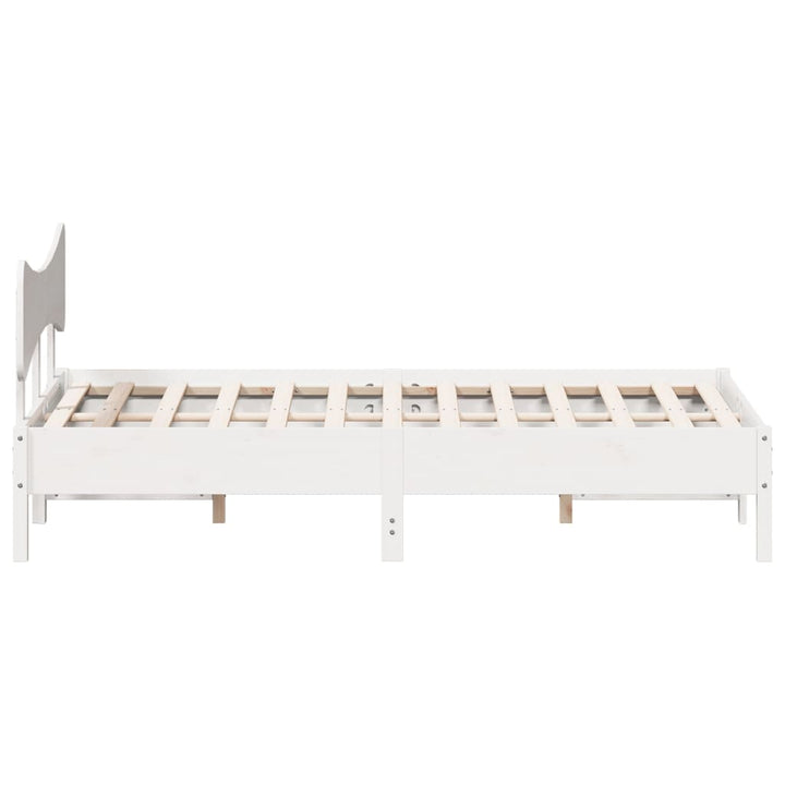 sengeramme uden madras 140x190 cm massivt fyrretræ hvid