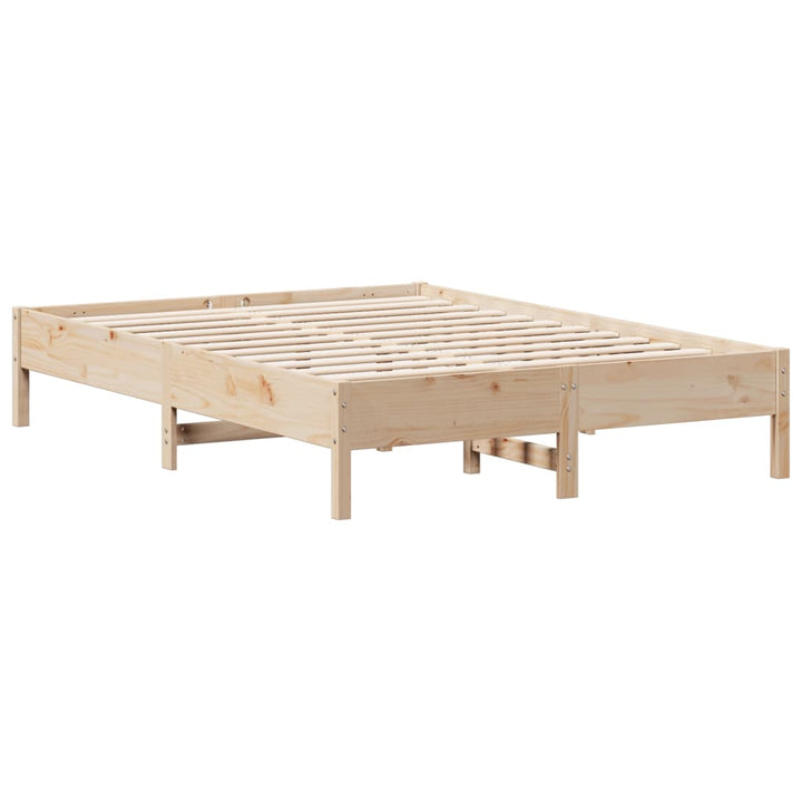 sengeramme uden madras 135x190 cm massivt fyrretræ hvid