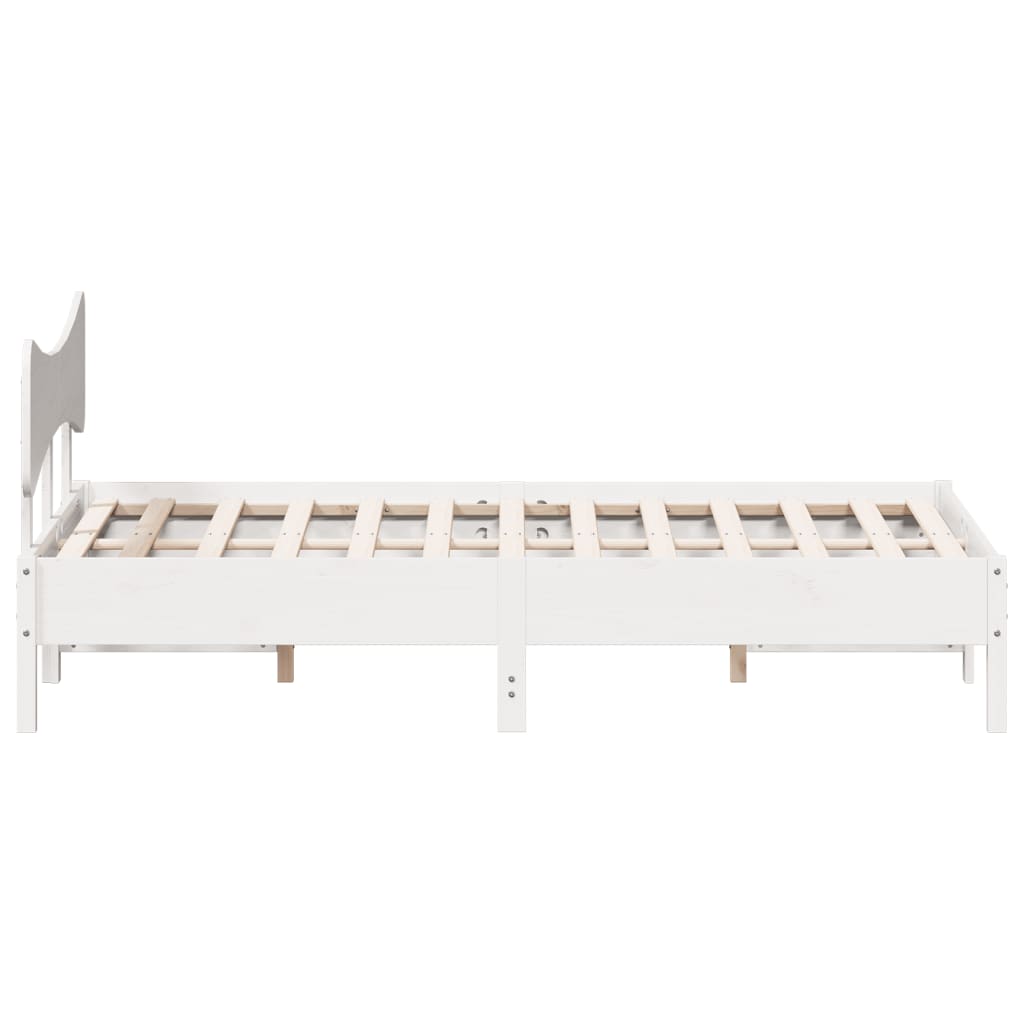 sengeramme uden madras 135x190 cm massivt fyrretræ hvid