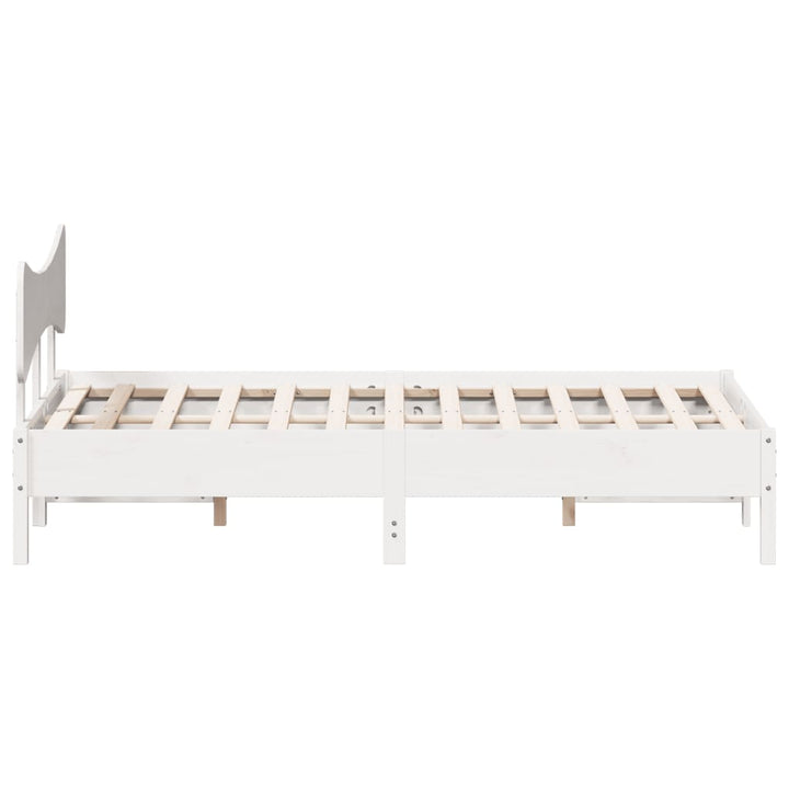 sengeramme uden madras 135x190 cm massivt fyrretræ hvid