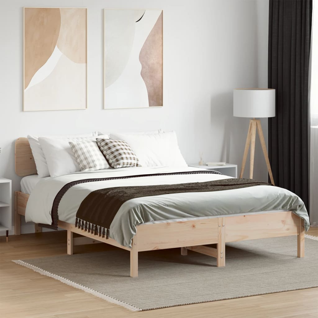 sengeramme uden madras 120x190 cm massivt fyrretræ