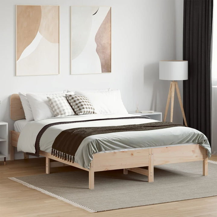 sengeramme uden madras 120x190 cm massivt fyrretræ
