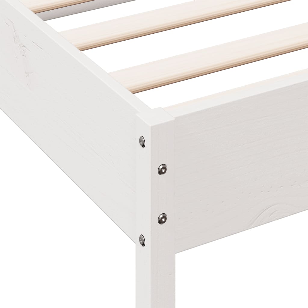 sengeramme uden madras 120x190 cm massivt fyrretræ hvid