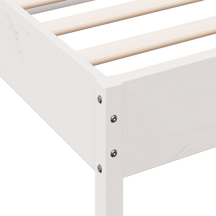 sengeramme uden madras 120x190 cm massivt fyrretræ hvid