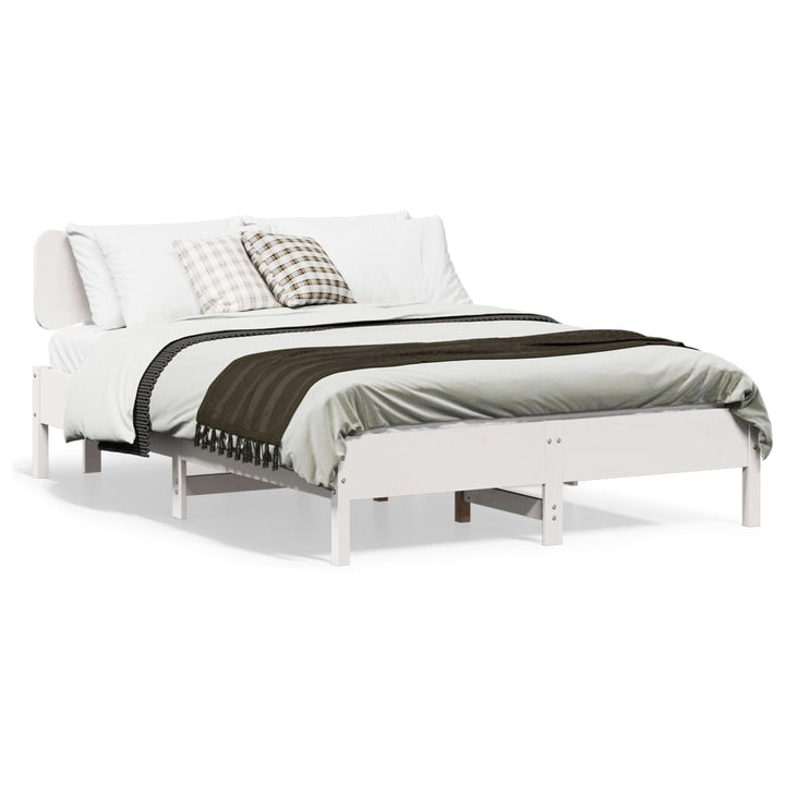sengeramme uden madras 120x190 cm massivt fyrretræ hvid