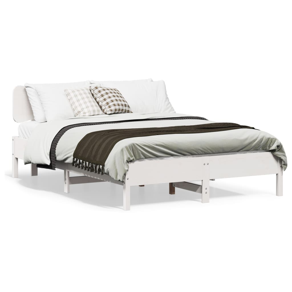 sengeramme uden madras 120x190 cm massivt fyrretræ hvid