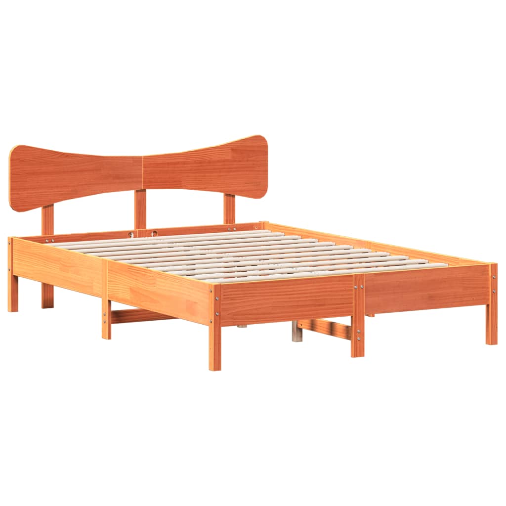 sengeramme uden madras 120x190 cm massivt fyrretræ gyldenbrun