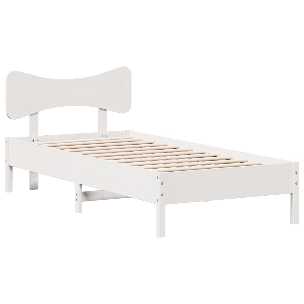 sengeramme uden madras 90x190 cm massivt fyrretræ hvid