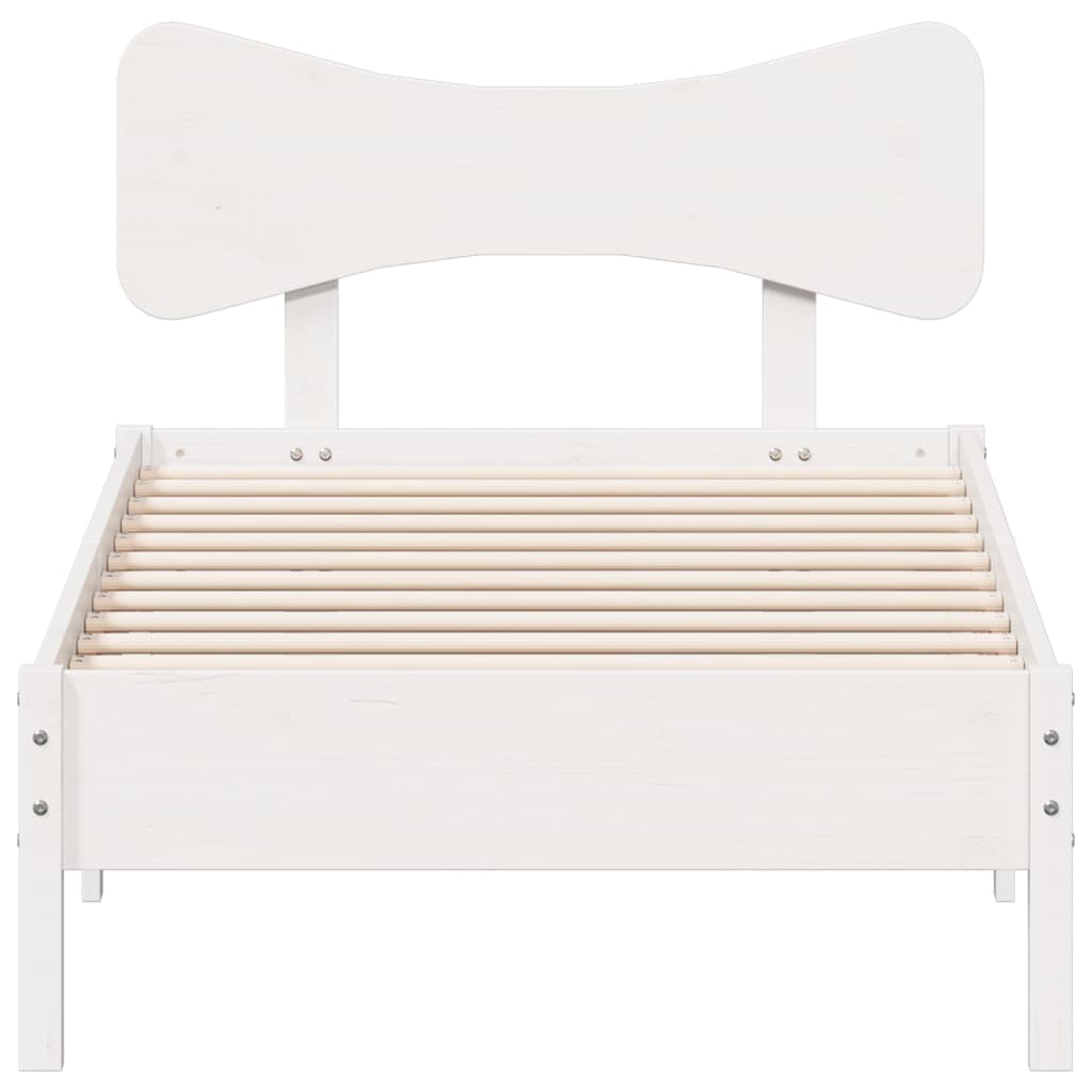 sengeramme uden madras 90x190 cm massivt fyrretræ hvid