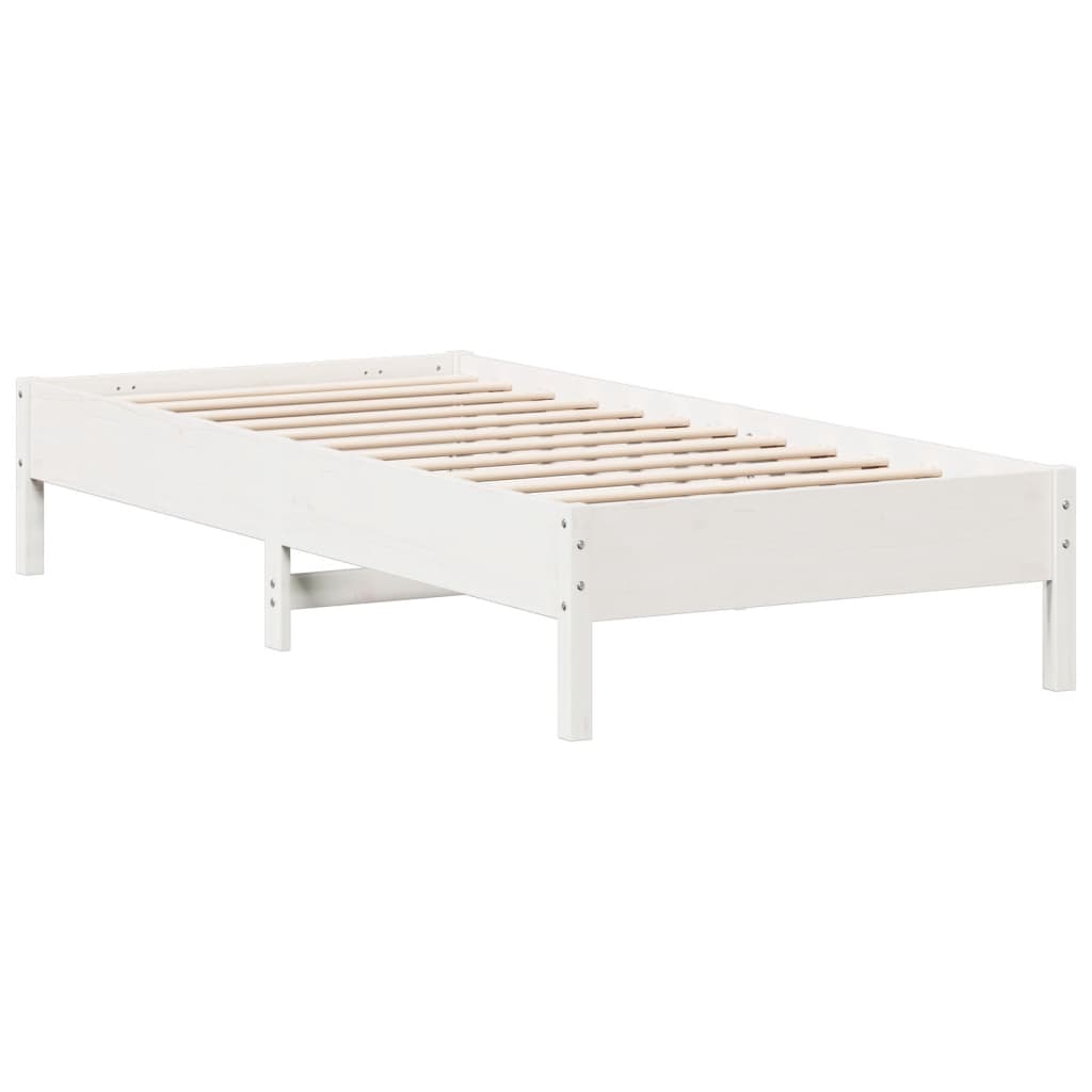 sengeramme uden madras 90x190 cm massivt fyrretræ hvid
