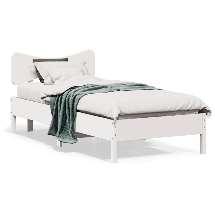 sengeramme uden madras 90x190 cm massivt fyrretræ hvid