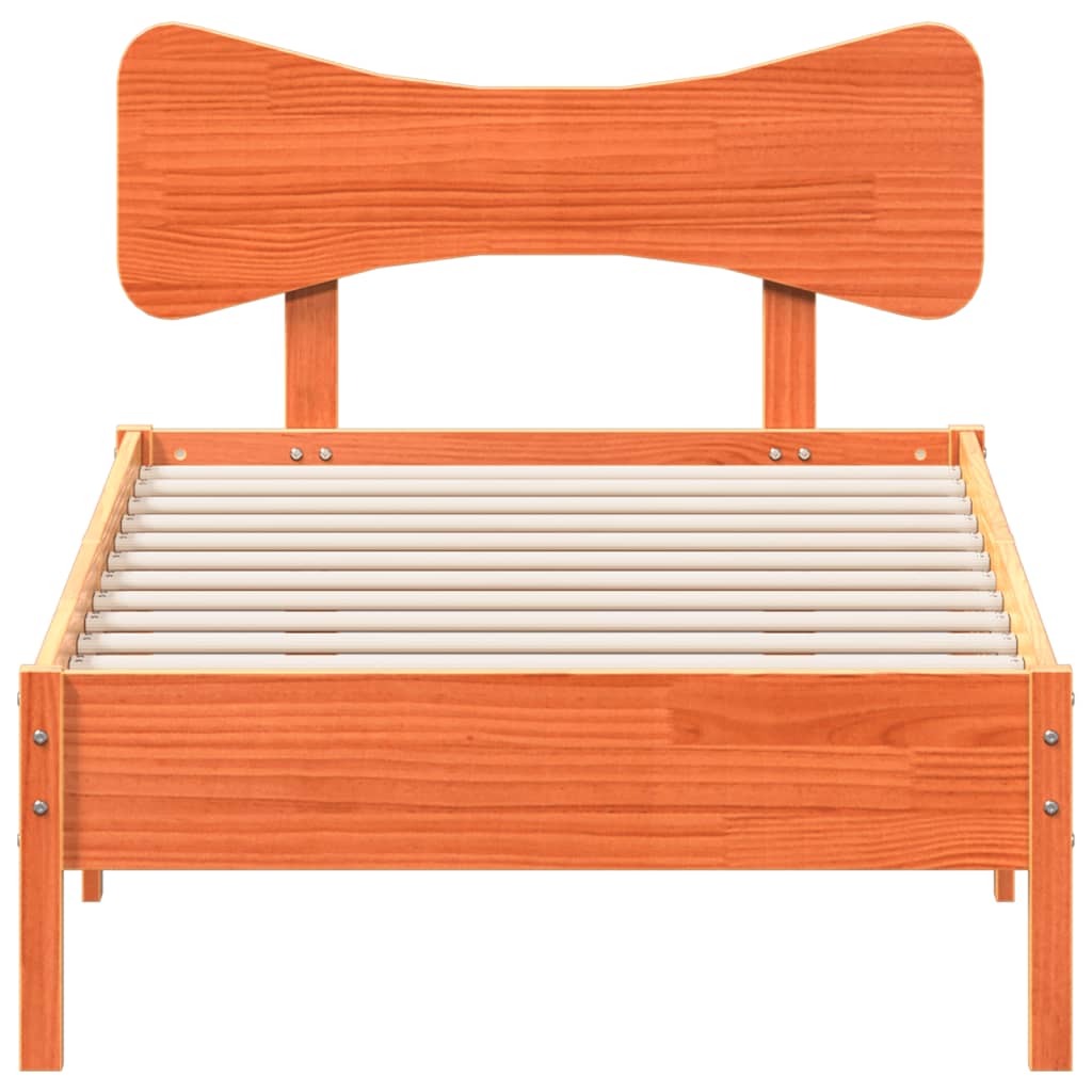 sengeramme uden madras 90x190 cm massivt fyrretræ gyldenbrun