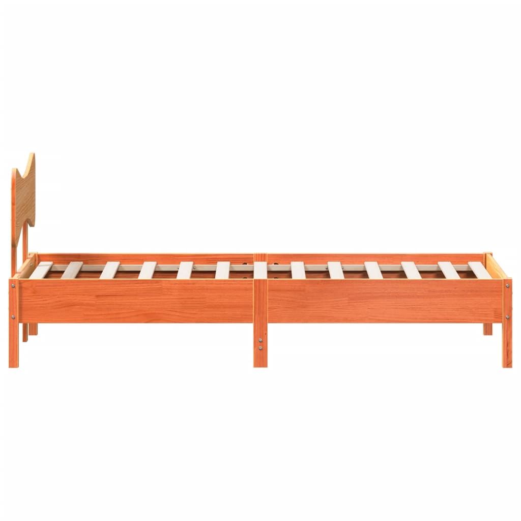 sengeramme uden madras 90x190 cm massivt fyrretræ gyldenbrun