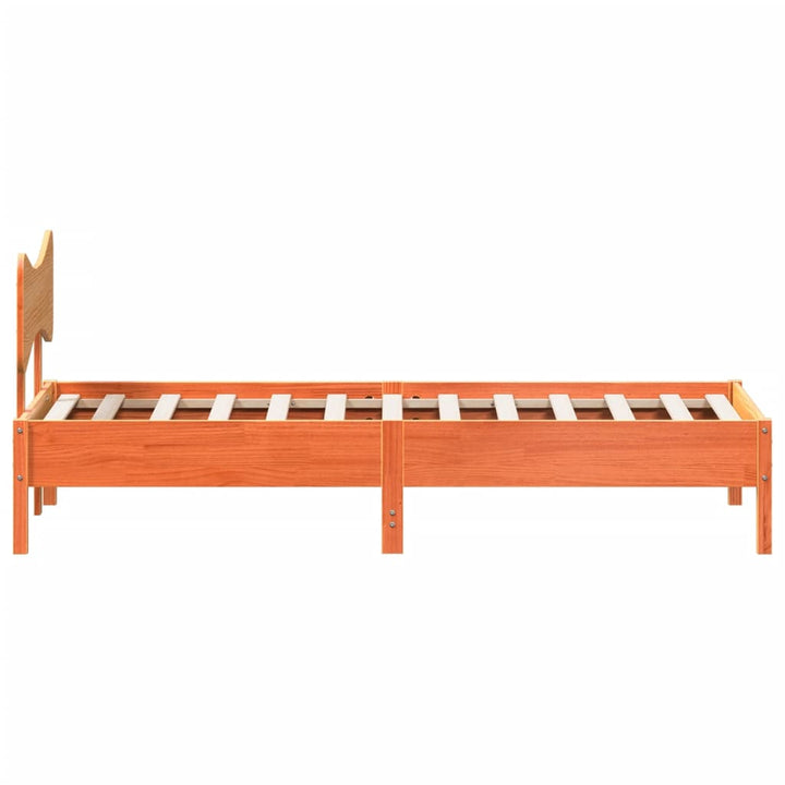 sengeramme uden madras 90x190 cm massivt fyrretræ gyldenbrun
