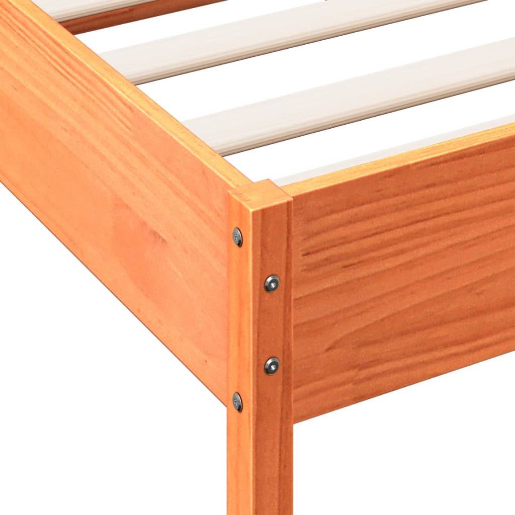 sengeramme uden madras 90x190 cm massivt fyrretræ gyldenbrun