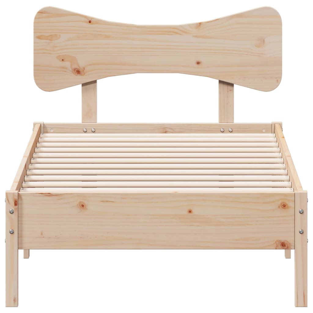 sengeramme uden madras 75x190 cm massivt fyrretræ