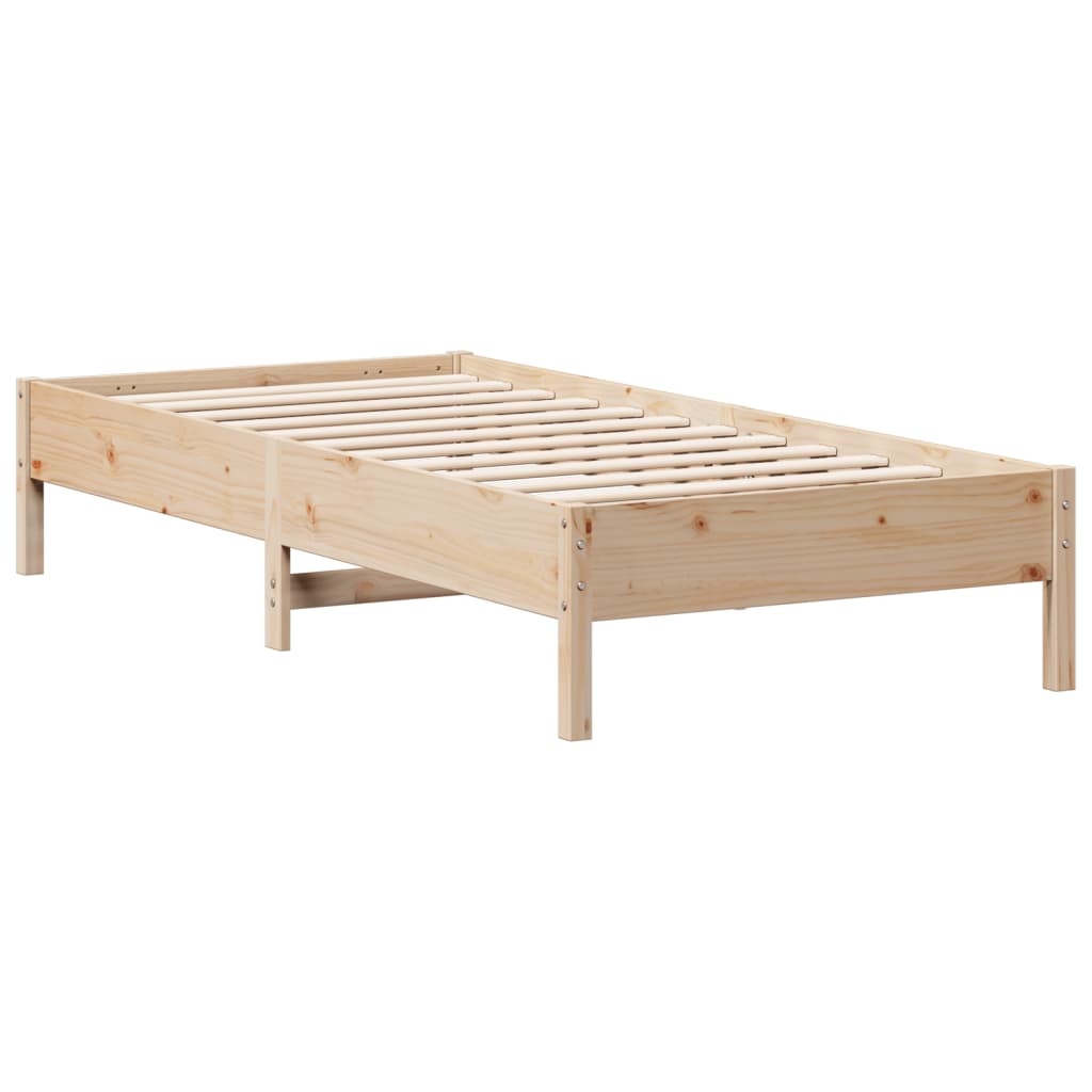 sengeramme uden madras 75x190 cm massivt fyrretræ