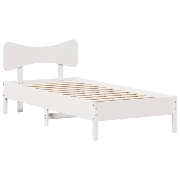 sengeramme uden madras 75x190 cm massivt fyrretræ hvid