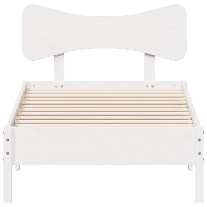 sengeramme uden madras 75x190 cm massivt fyrretræ hvid