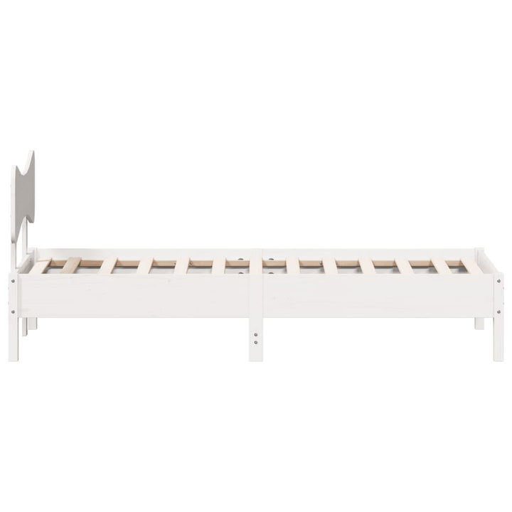 sengeramme uden madras 75x190 cm massivt fyrretræ hvid